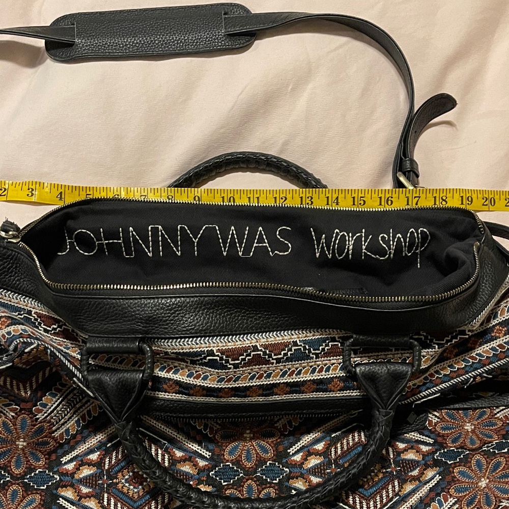 Johnny Was Black and Brown Embroidered weekend Bag - Picture 4 of 11